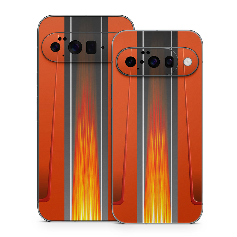 Google Pixel 10 Series Skin design of Orange, Red, Line, Material property, Rectangle, Automotive lighting, with red, black, orange, gray colors