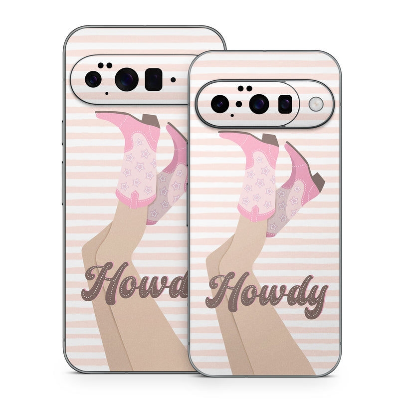 Google Pixel 10 Series Skin design of Hand, Glove, Sleeve, Gesture, Font, Finger, Pink, Material property, Waist, Thumb, with pink, white, brown colors