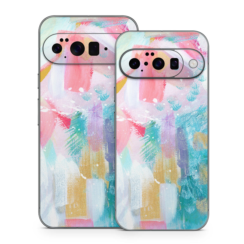 Google Pixel 10 Series Skin design of Colorfulness, Art paint, Paint, Pink, Creative arts, Art, Aqua, Magenta, Tints and shades, Font, with white, blue, pink, purple, green, yellow colors