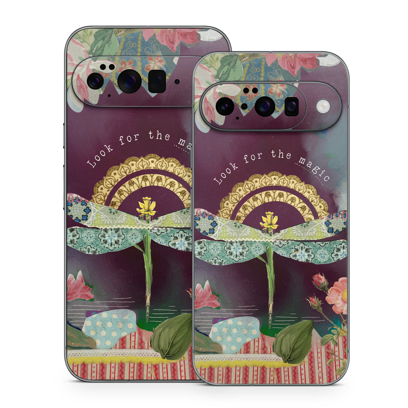 Google Pixel 10 Series Skin design of Leaf, Textile, Plant, Art, Creative arts, Font, Poster, Painting, Pattern, Paint, with white, yellow, green, blue, pink, red colors