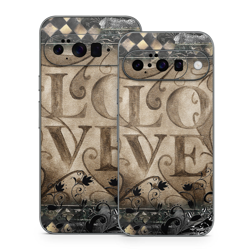 Google Pixel 10 Series Skin design of Pattern, Brown, Design, Textile, Art, with black, gray, green, red colors