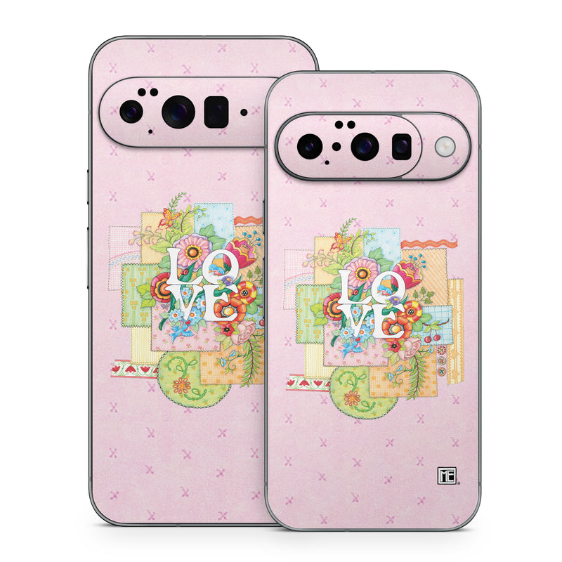 Google Pixel 10 Series Skin design of Illustration, Graphics, Art, with pink, blue, white, orange, yellow, green, red colors