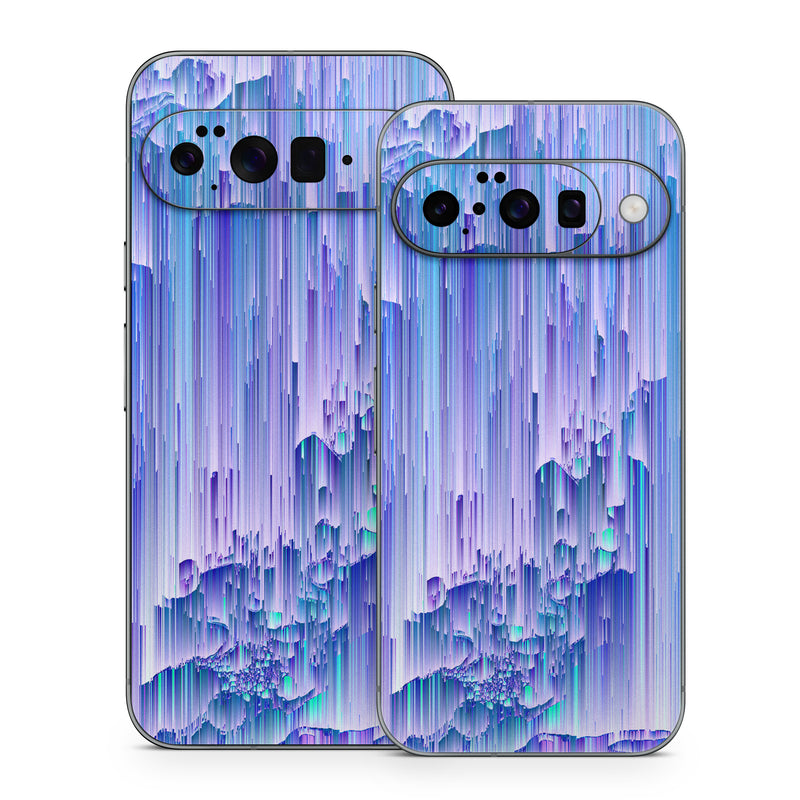 Google Pixel 10 Series Skin design of Blue, Purple, Lavender, Ice, with blue, purple colors