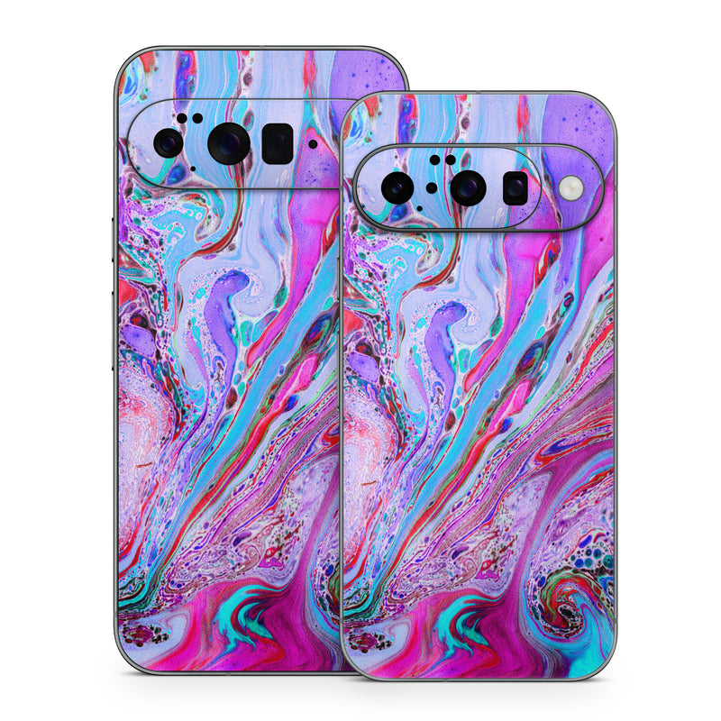 Google Pixel 10 Series Skin design of Pink, Purple, Pattern, Design, Visual arts, Art, Psychedelic art, Magenta, Acrylic paint, Colorfulness, with pink, purple, blue, green colors