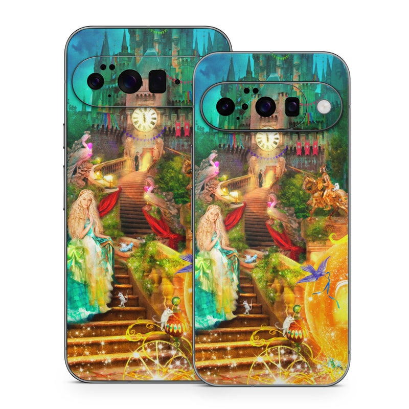 Google Pixel 10 Series Skin design of Mythology, Adventure game, World, Fictional character, Theatrical scenery, Art, with yellow, orange, blue, green, red, purple, white, black colors