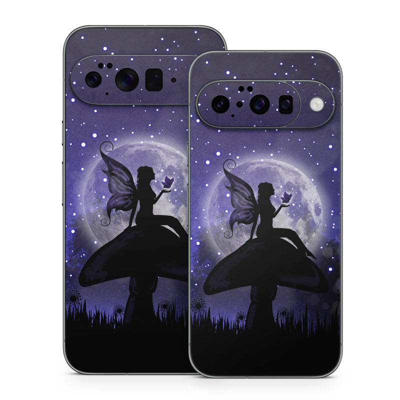 Google Pixel 10 Series Skin design of Purple, Sky, Moonlight, Cg artwork, Fictional character, Darkness, Night, Illustration, Space, Star, with black, blue, gray, purple colors