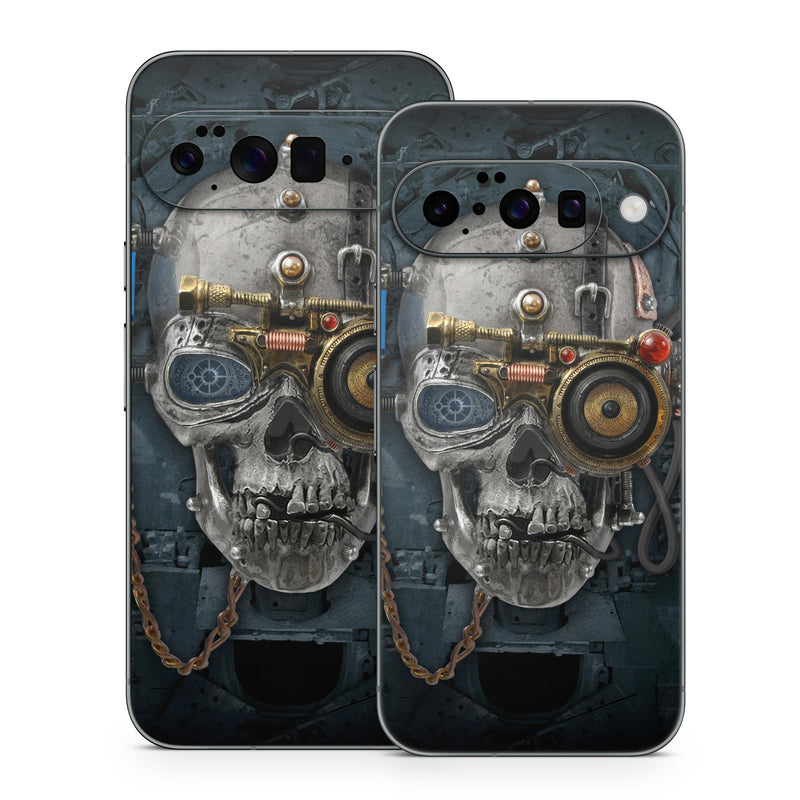 Google Pixel 10 Series Skin design of Engine, Auto part, Still life photography, Personal protective equipment, Illustration, Automotive engine part, Art, with black, gray, red, green colors
