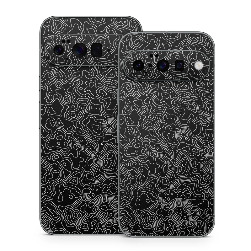 Google Pixel 10 Series Skin design of Art, Motif, Pattern, Symmetry, Monochrome, Circle, Font, Visual arts, Illustration, Monochrome photography, with black, gray colors