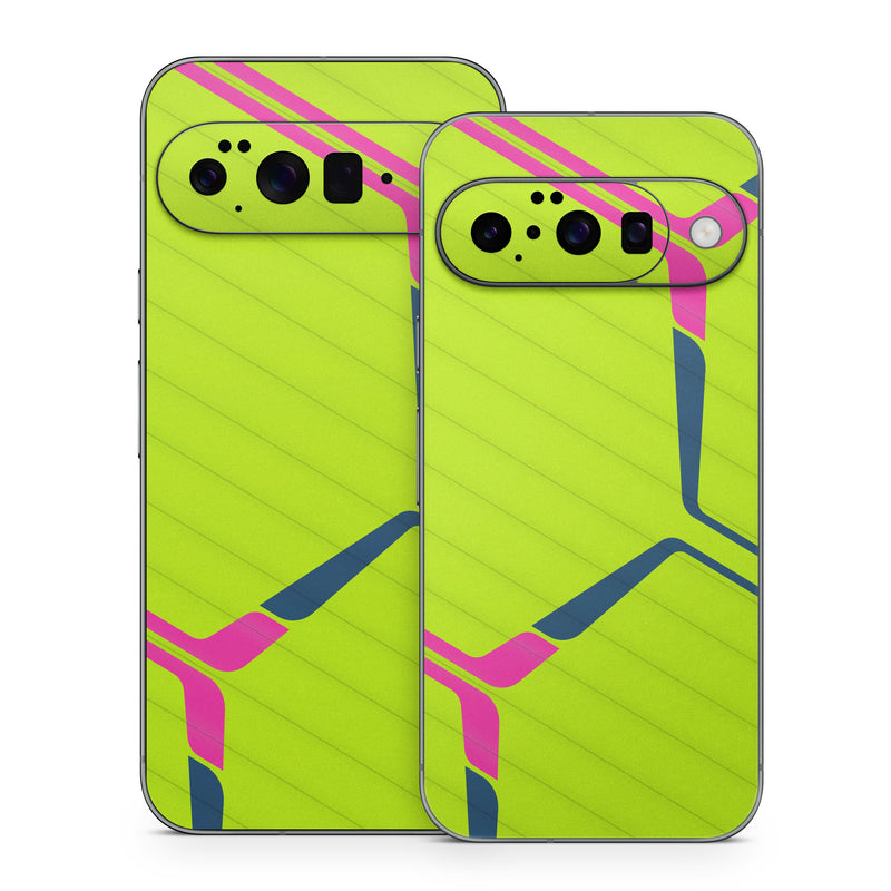 Google Pixel 10 Series Skin design of Colorfulness, Triangle, Font, Parallel, Symmetry, Tints and shades, Pattern, Electric blue, Slope, Magenta, with green, pink, blue colors