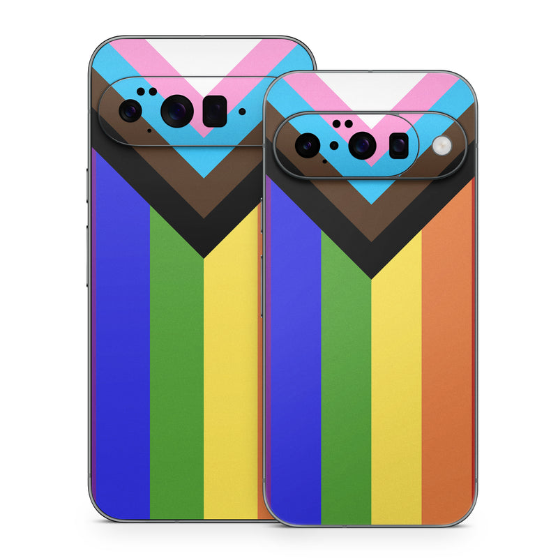 Google Pixel 10 Series Skin design of Blue, Orange, Red, Green, Yellow, Violet, Text, Line, Graphic design, Colorfulness, with black, white, brown, pink, blue, purple, green, yellow, orange colors