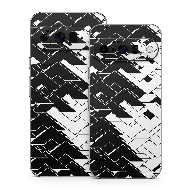 Google Pixel 10 Series Skin design of Pattern, Black, Black-and-white, Monochrome, Monochrome photography, Line, Design, Parallel, Font, with black, white colors