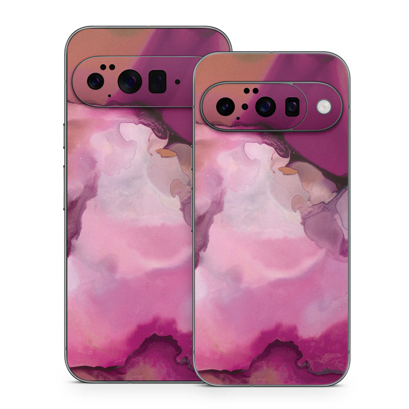Google Pixel 10 Series Skin design of Purple, Pink, Watercolor paint, Magenta, Illustration, Art, with white, red, pink, white colors