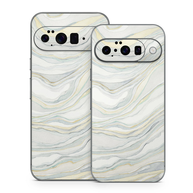 Google Pixel 10 Series Skin design of Line, Pattern, with yellow, white, blue, gray colors
