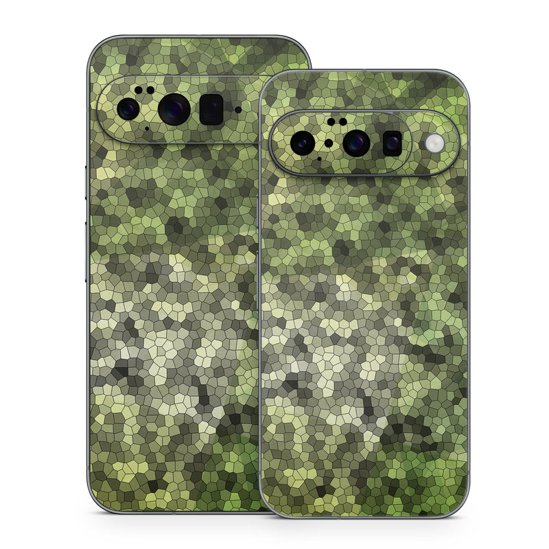 Google Pixel 10 Series Skin design of Green, Grass, Leaf, Plant, Pattern, Groundcover, with black, white, green, gray colors