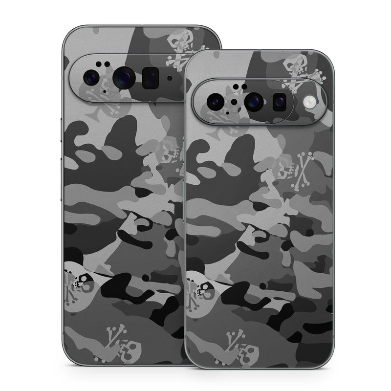 Google Pixel 10 Series Skin design of Military camouflage, Pattern, Design, Camouflage, Illustration, Uniform, Black-and-white, Wallpaper, Art, with black, gray colors