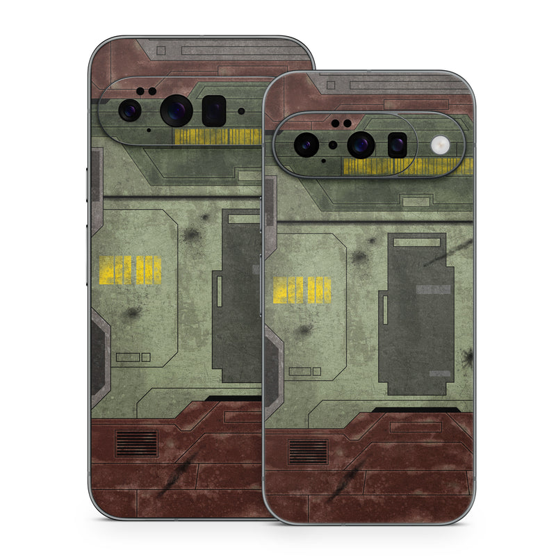Google Pixel 10 Series Skin design of Rectangle, Screenshot, Font, Wood, Pattern, Symmetry, Machine, Gas, Parallel, Engineering, with red, green, yellow, black, gray, white colors