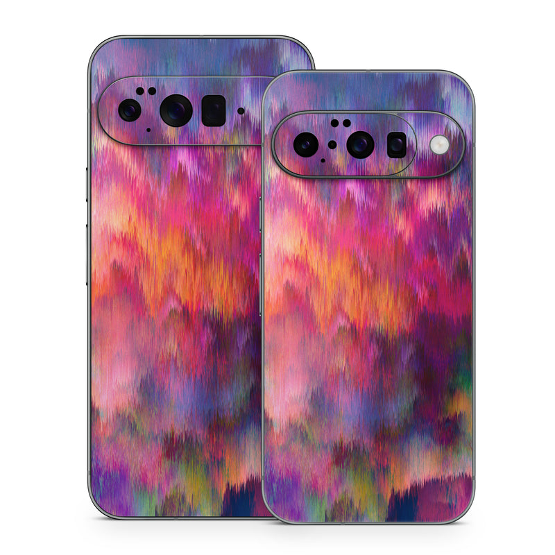 Google Pixel 10 Series Skin design of Sky, Purple, Pink, Blue, Violet, Painting, Watercolor paint, Lavender, Cloud, Art, with red, blue, purple, orange, green colors
