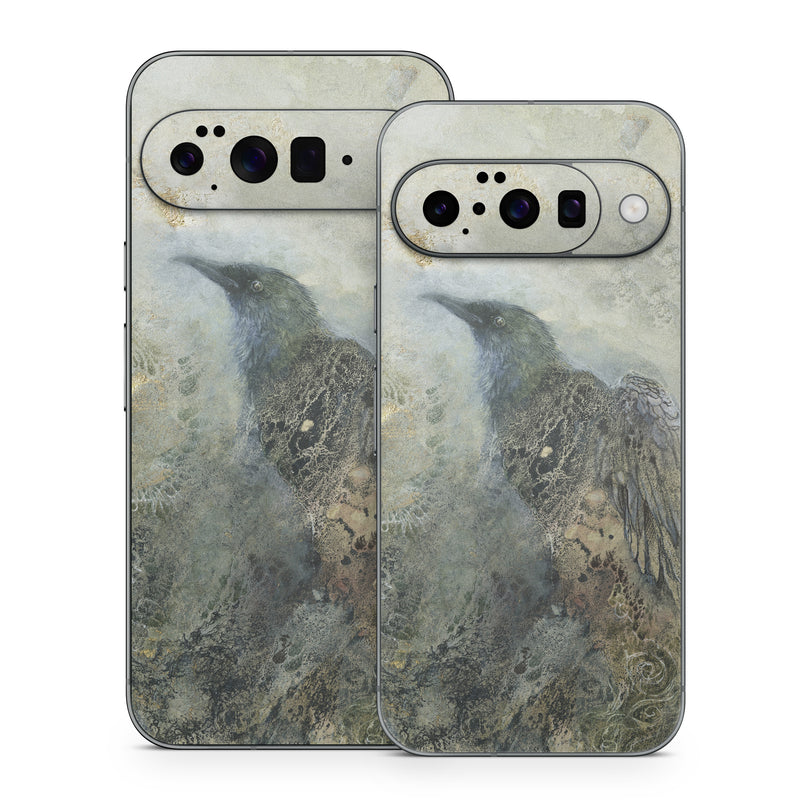 Google Pixel 10 Series Skin design of Painting, Water, Geology, Art, Rock, Watercolor paint, Illustration, with black, gray, white, blue colors