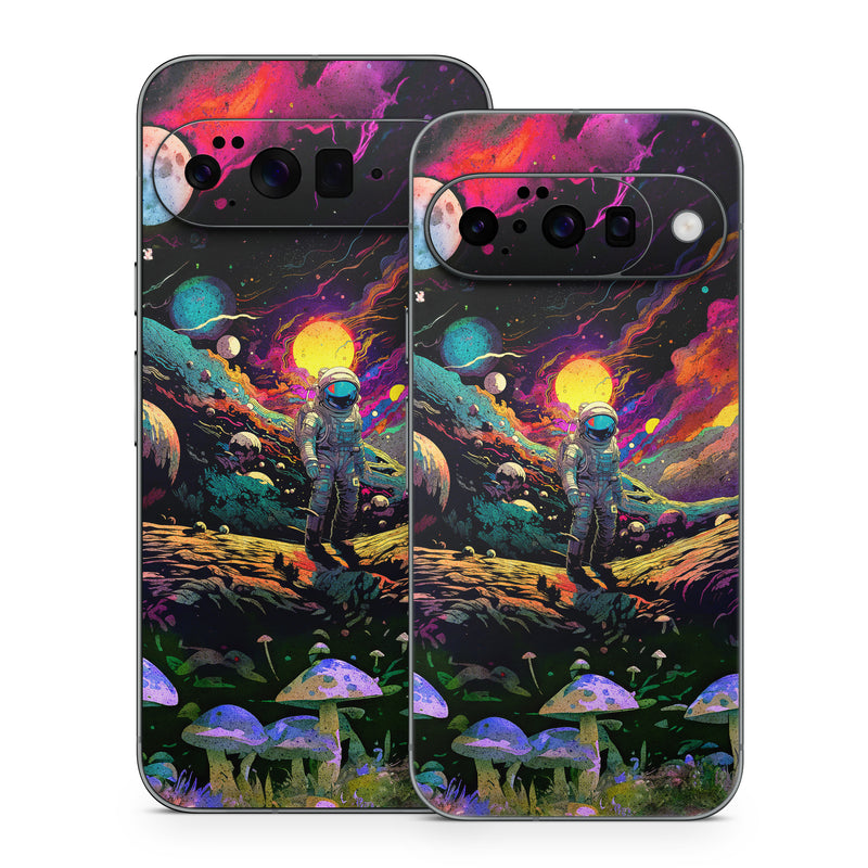 Google Pixel 10 Series Skin design of Light, Nature, Purple, Umbrella, Plant, Art, Terrestrial plant, Natural landscape, Astronomical object, Space, with black, white, purple, red, gray, orange, yellow, blue, green, brown colors