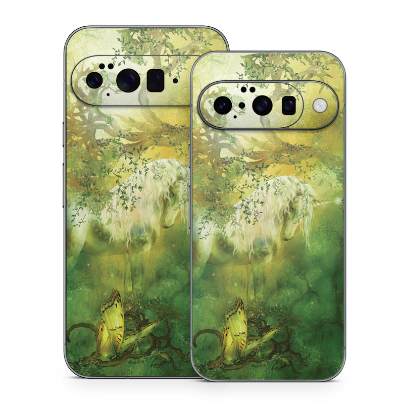 Google Pixel 10 Series Skin design of Nature, Green, Painting, Art, Visual arts, Watercolor paint, Illustration, Modern art, Still life, with green, black, gray colors