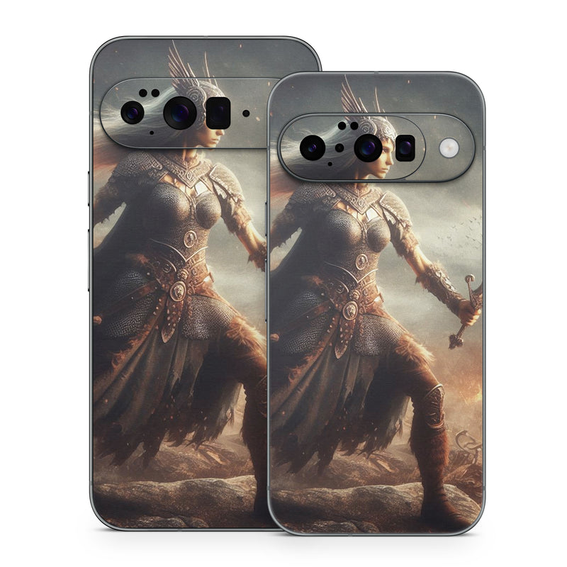 Google Pixel 10 Series Skin design of CG artwork, Armour, Fictional character, Action, Mythology, Action-adventure game, Breastplate, Video Game Software, Spear, Sword