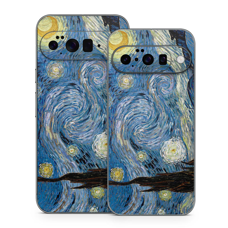 Google Pixel 10 Series Skin design of Painting, Purple, Art, Tree, Illustration, Organism, Watercolor paint, Space, Modern art, Plant, with gray, black, blue, green colors