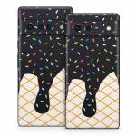 Black Ice Cream Drip Google Pixel 6 Series Skin