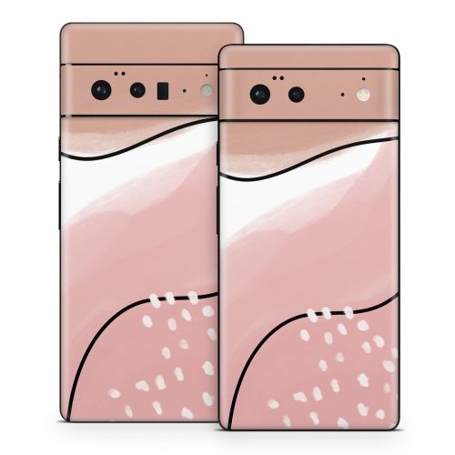 Abstract Pink and Brown Google Pixel 6 Series Skin
