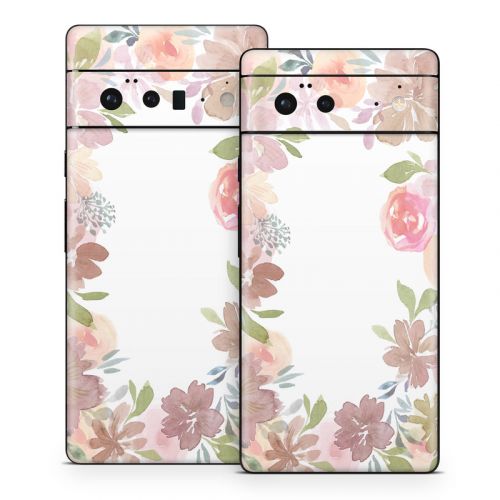 Blush Flower Frame Google Pixel 6 Series Skin