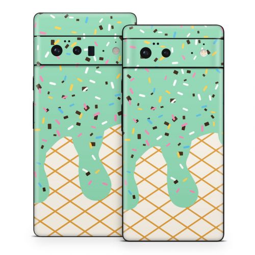 Mint Chocolate Chip Ice Cream Drip Google Pixel 6 Series Skin