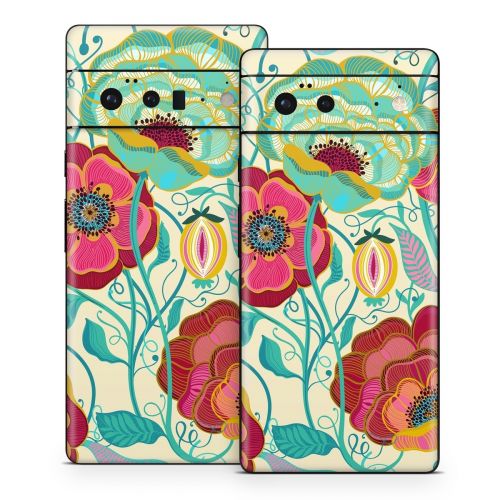 Golden Flowers Google Pixel 6 Series Skin