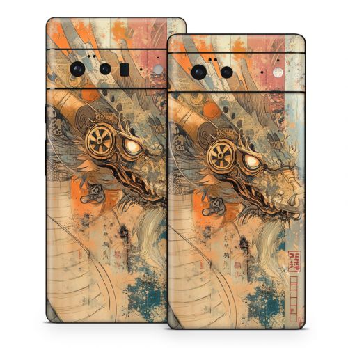 Orange Dragon Google Pixel 6 Series Skin