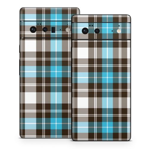 Turquoise Plaid Google Pixel 6 Series Skin