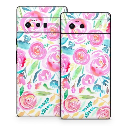 Watercolor Roses Google Pixel 6 Series Skin