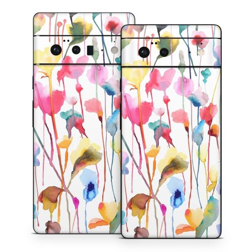 Watercolor Wild Flowers Google Pixel 6 Series Skin