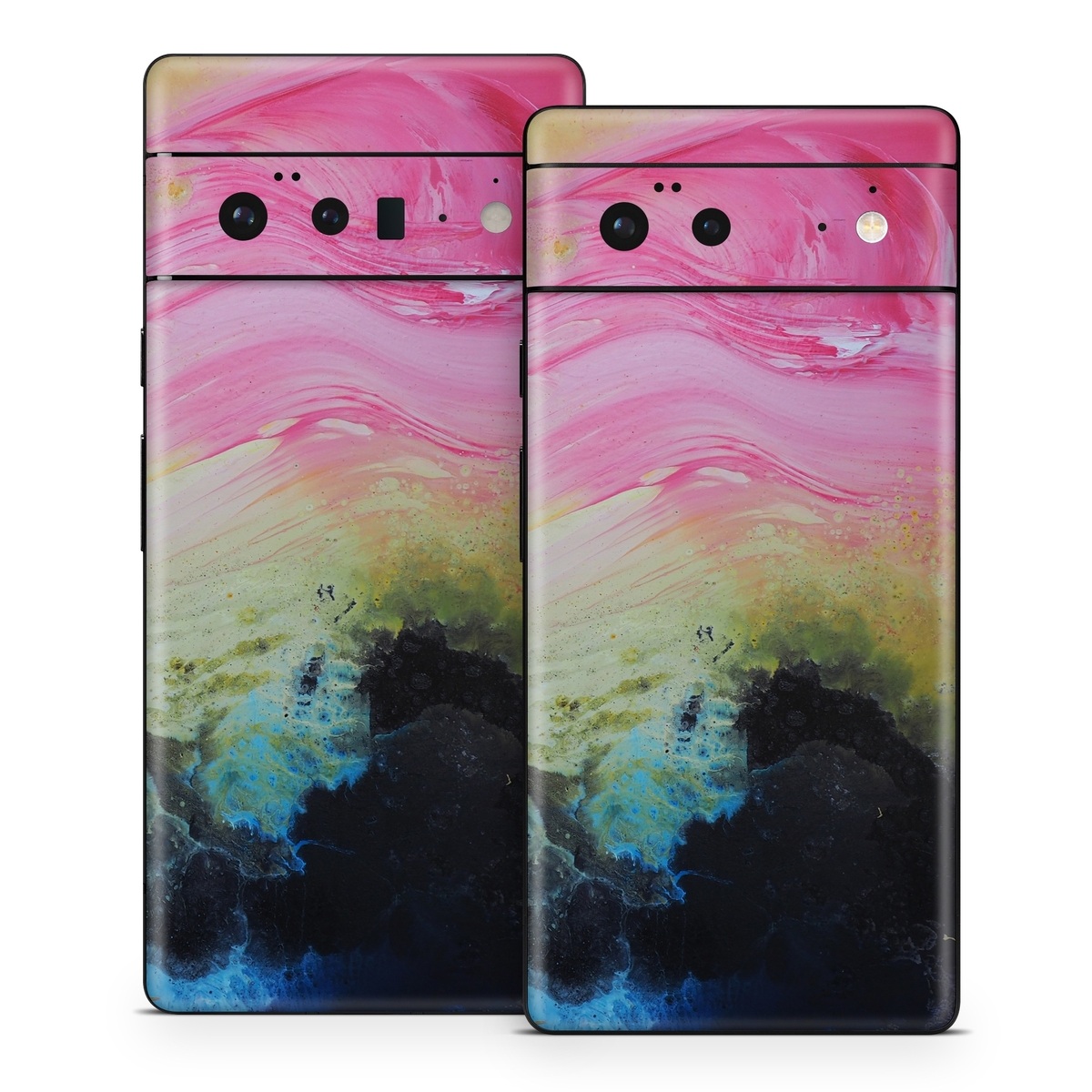 Google Pixel 6 Series Skin design of Painting, Modern art, Acrylic paint, Art, Pink, Watercolor paint, Visual arts, Paint, Artwork, Magenta, with pink, yellow, orange, blue, black, red colors