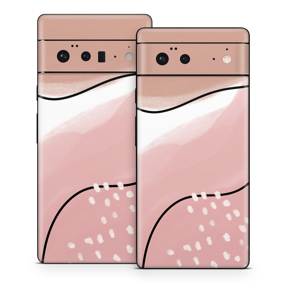 Google Pixel 6 Series Skin design of Skin, Pink, Nose, Peach, Shoulder, Lip, Neck, Line, Joint, Ear, Footwear, Material Property, Clip Art, Graphics, Illustration, with white, pink, brown, black colors