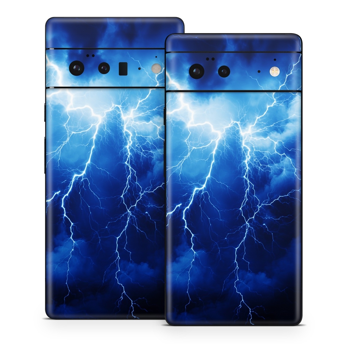 Google Pixel 6 Series Skin design of Thunder, Sky, Atmosphere, Daytime, Cloud, Water, Lightning, Light, Azure, Natural environment, with black, blue colors