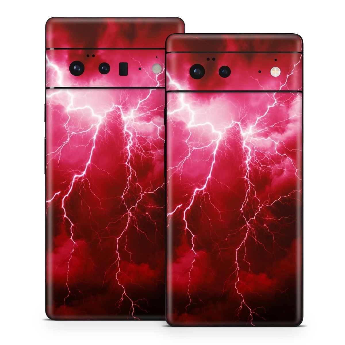 Google Pixel 6 Series Skin design of Thunder, Atmosphere, Sky, Light, Purple, Lighting, Water, Thunderstorm, Electricity, Pink, with black, red colors
