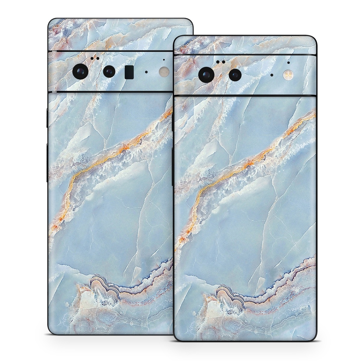Google Pixel 6 Series Skin design of Blue, Azure, Aqua, Onyx, with blue, red, orange, white colors