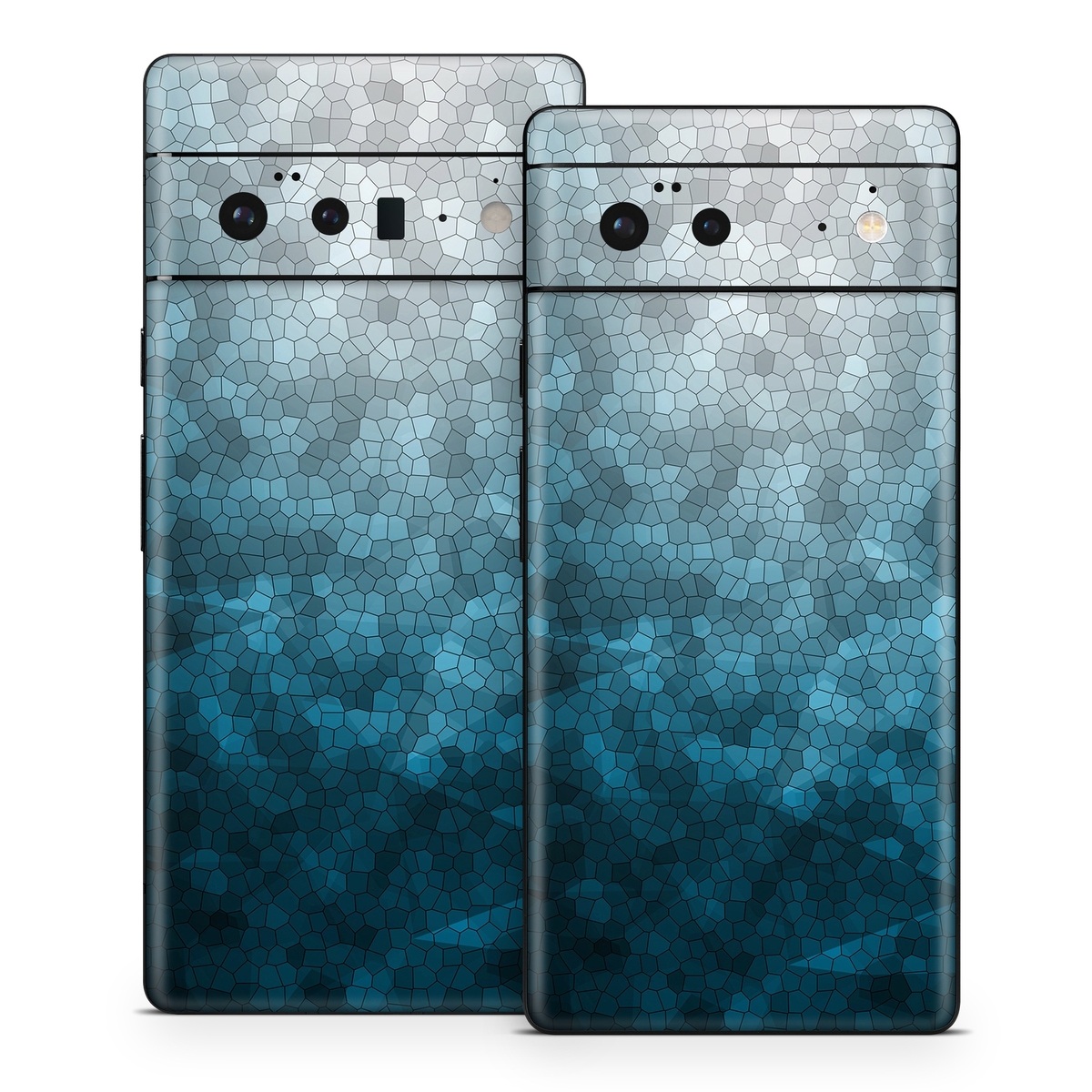 Google Pixel 6 Series Skin design of Blue, Aqua, Turquoise, Green, Water, Teal, Sky, Azure, Pattern, Atmosphere, with blue, white, gray colors