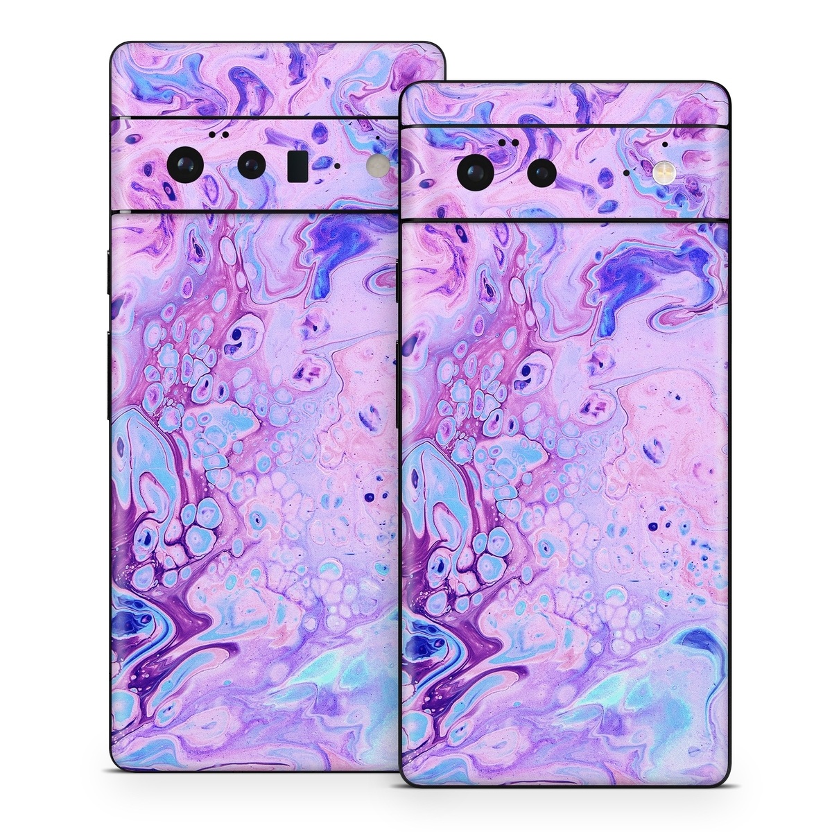 Google Pixel 6 Series Skin design of Purple, Violet, Lilac, Art, Pattern, Modern art, Painting, Visual arts, Acrylic paint, Magenta, with pink, purple, blue colors
