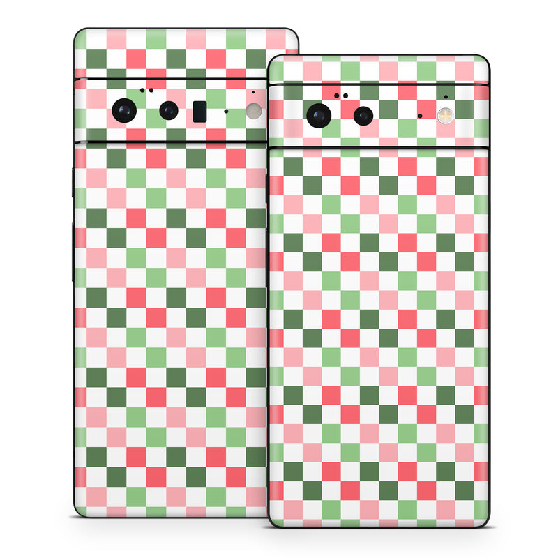 Google Pixel 6 Series Skin design of Red, Design, Graphics, with white, green, red, pink colors
