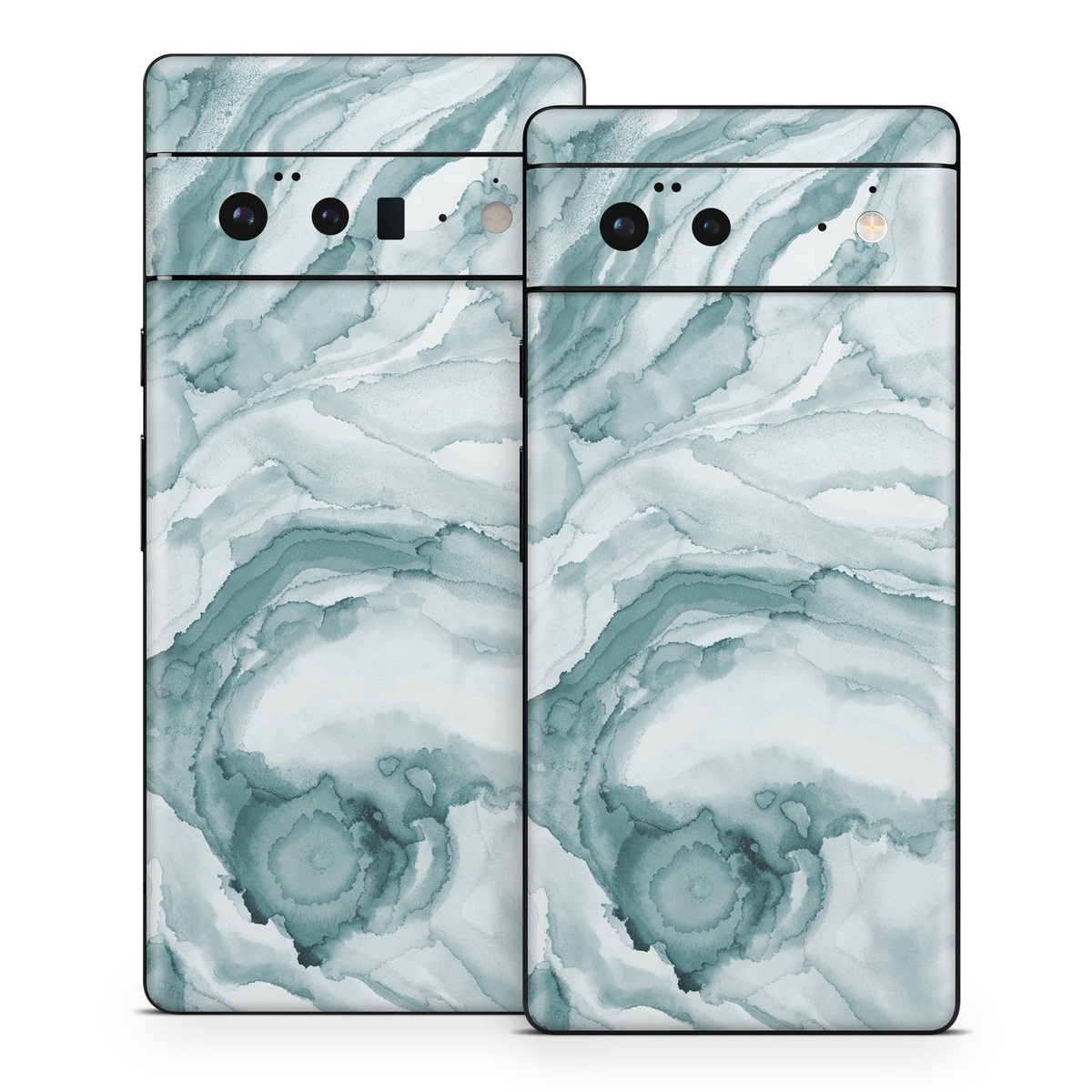 Google Pixel 6 Series Skin design of Liquid, Fluid, Snow, Polar ice cap, Ice cap, Aqua, Melting, Glacial landform, Arctic ocean, Pattern, with blue, gray, white colors