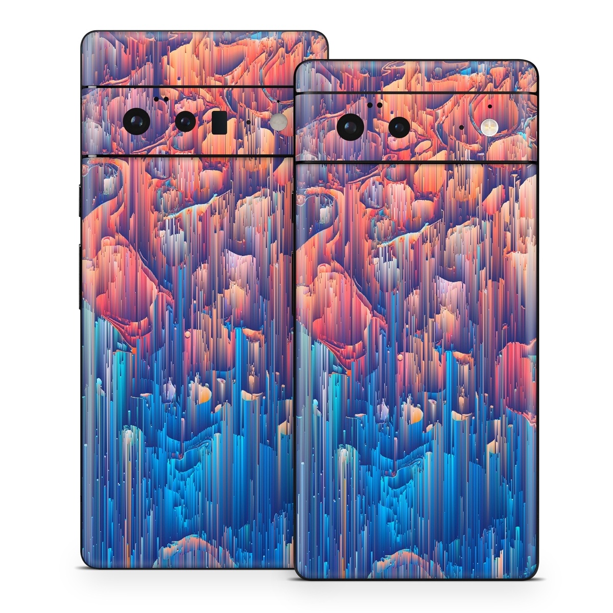 Google Pixel 6 Series Skin design of Blue, Turquoise, Formation, Sky, Design, City, Geology, Photography, Stock photography, Landscape, with blue, yellow, orange, red, pink colors