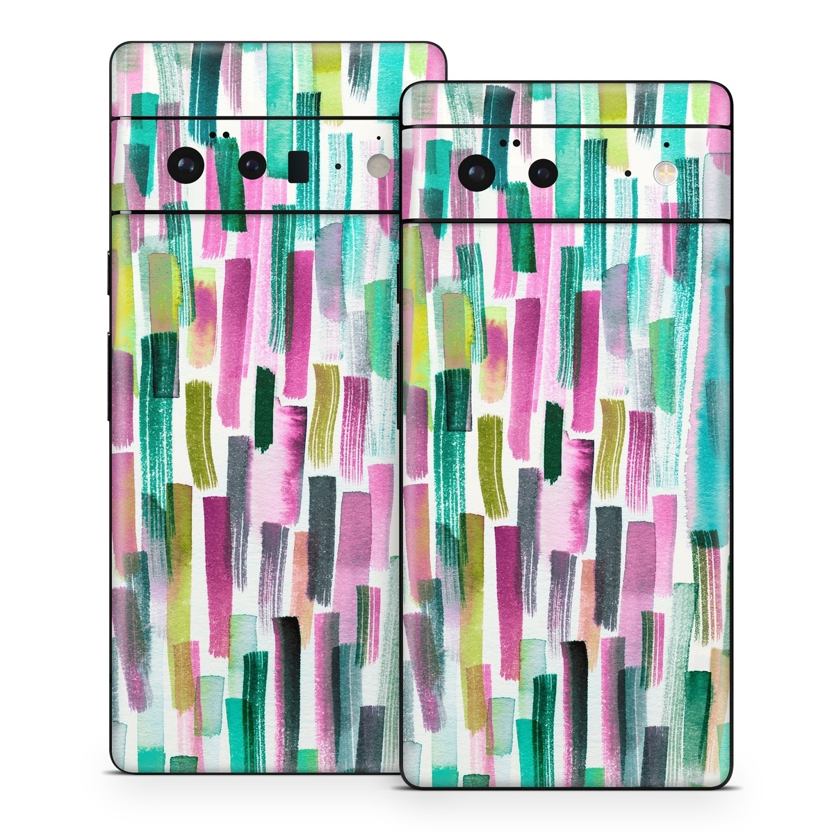 Google Pixel 6 Series Skin design of Line, Turquoise, Pink, Pattern, Design, Magenta, Colorfulness, with white, green, blue, pink, purple, black, blue colors