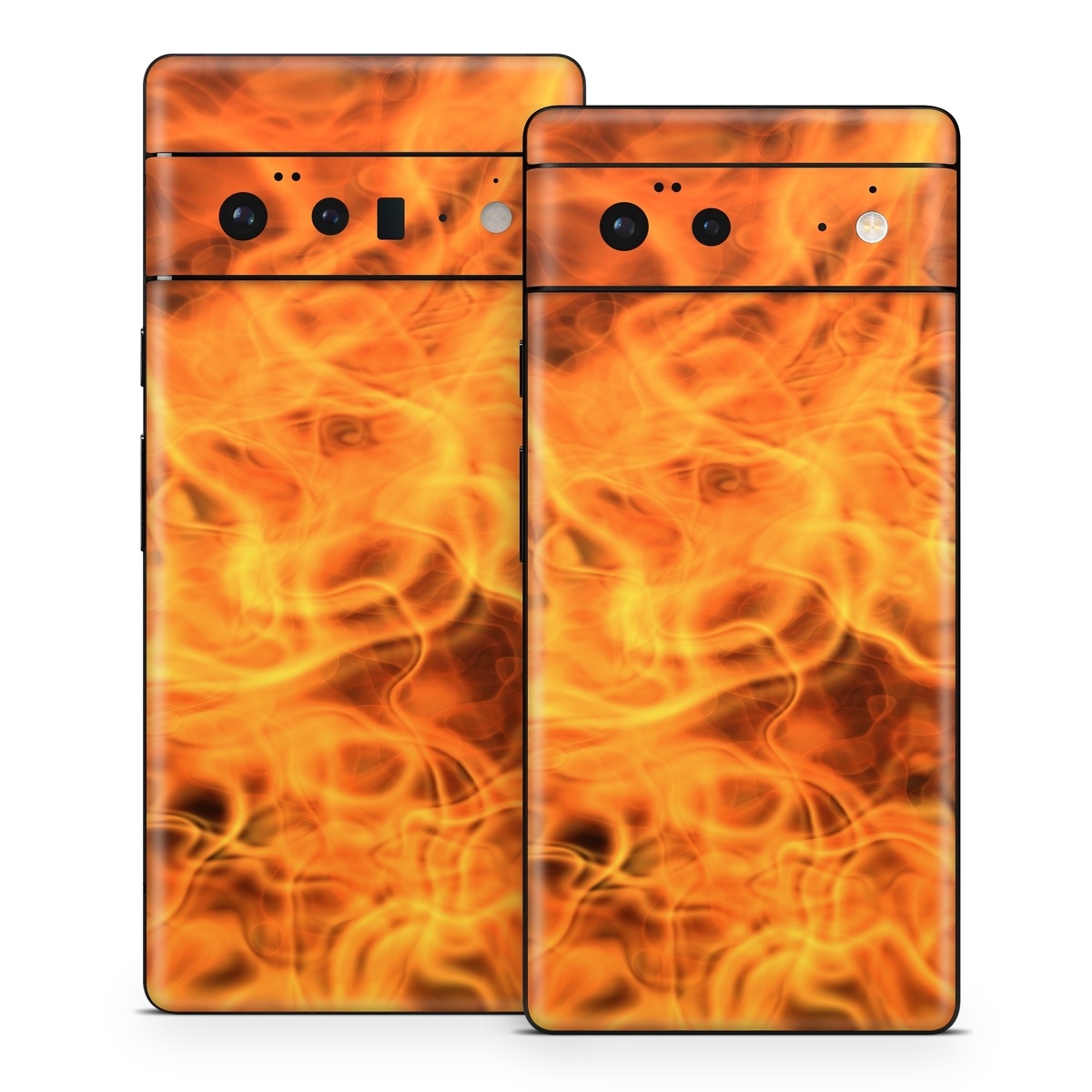 Google Pixel 6 Series Skin design of Flame, Fire, Heat, Orange, with red, orange, black colors