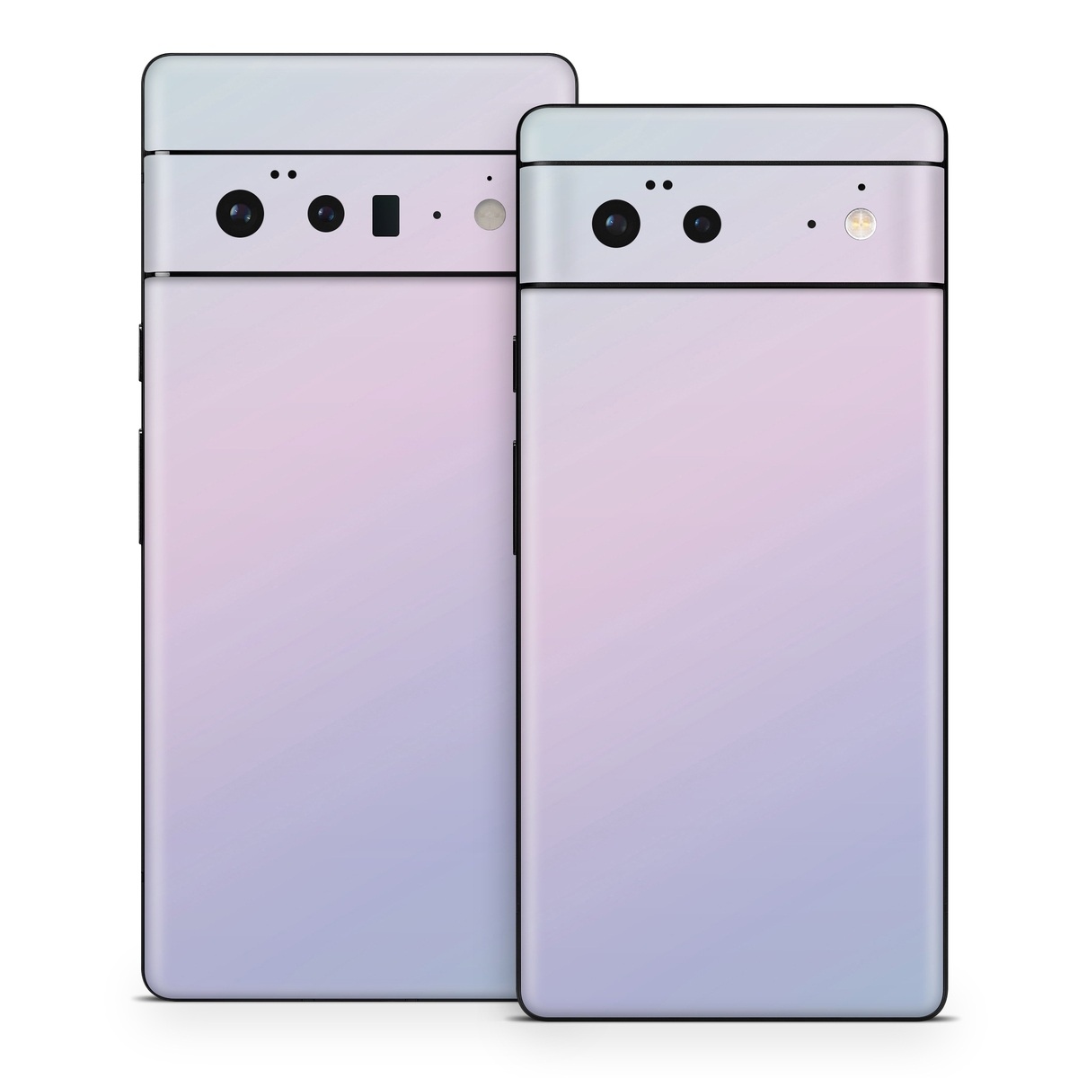 Google Pixel 6 Series Skin design of White, Blue, Daytime, Sky, Atmospheric phenomenon, Atmosphere, Calm, Line, Haze, Fog, with pink, purple, blue colors