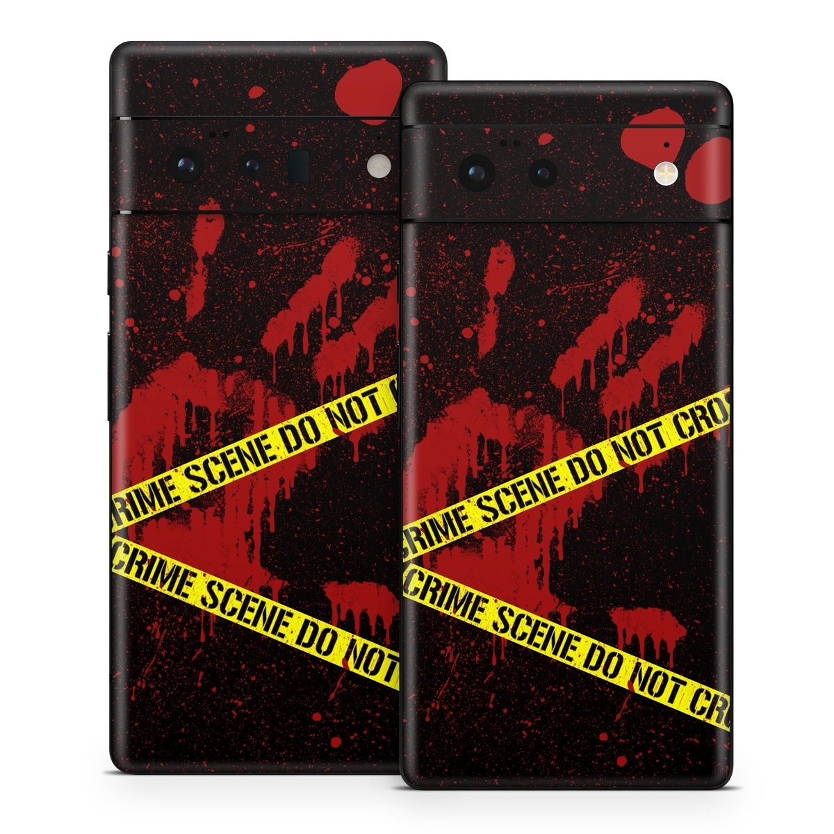 Google Pixel 6 Series Skin design of Red, Black, Font, Text, Logo, Graphics, Graphic design, Room, Carmine, Fictional character, with black, red, green colors