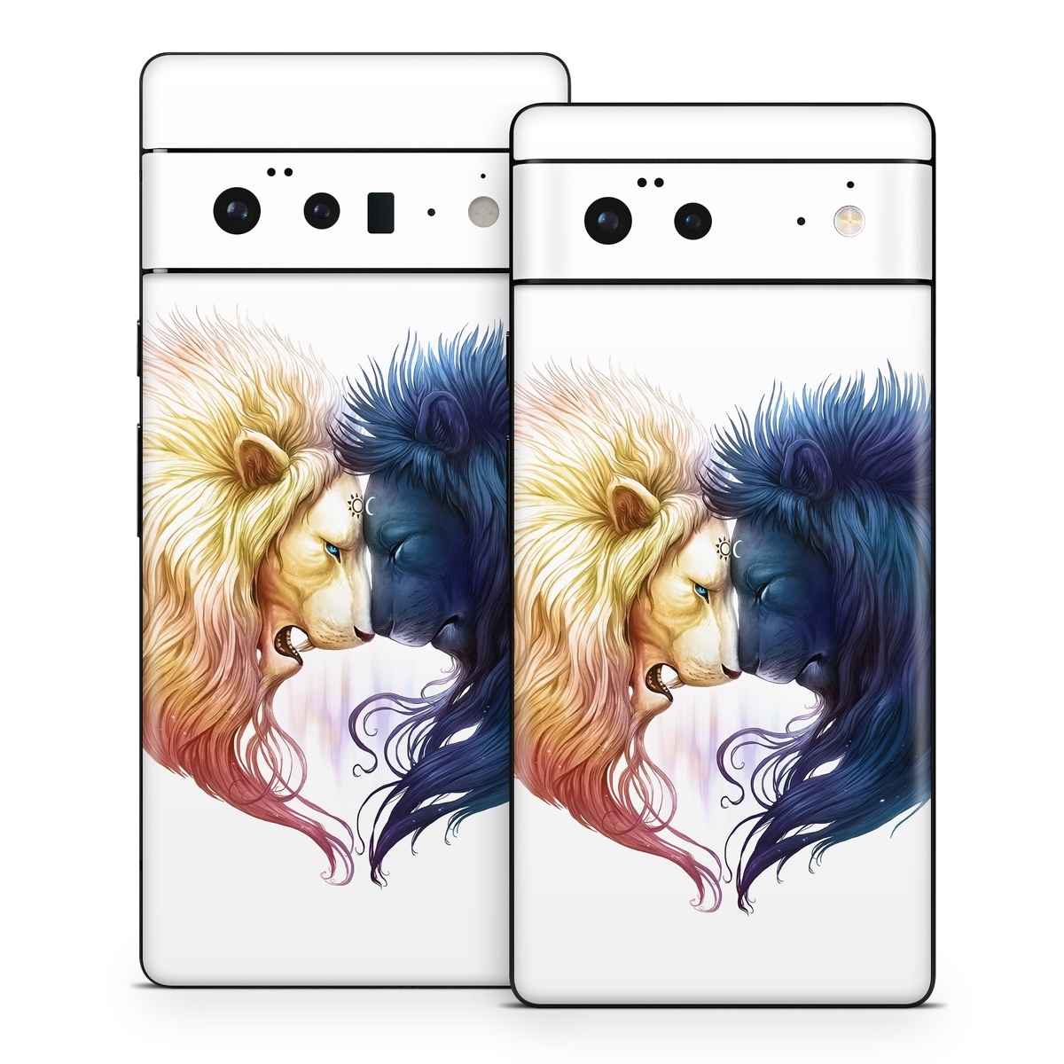 Google Pixel 6 Series Skin design of Vertebrate, Eyelash, Mammal, Ear, Gesture, Cartoon, Art, Painting, Happy, Paint, with white, black, blue, orange, yellow, red, purple colors